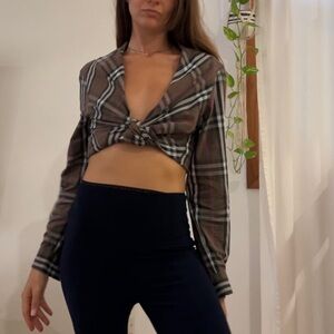 Authentic Burberry Khaki Green Rare Button-Down Large